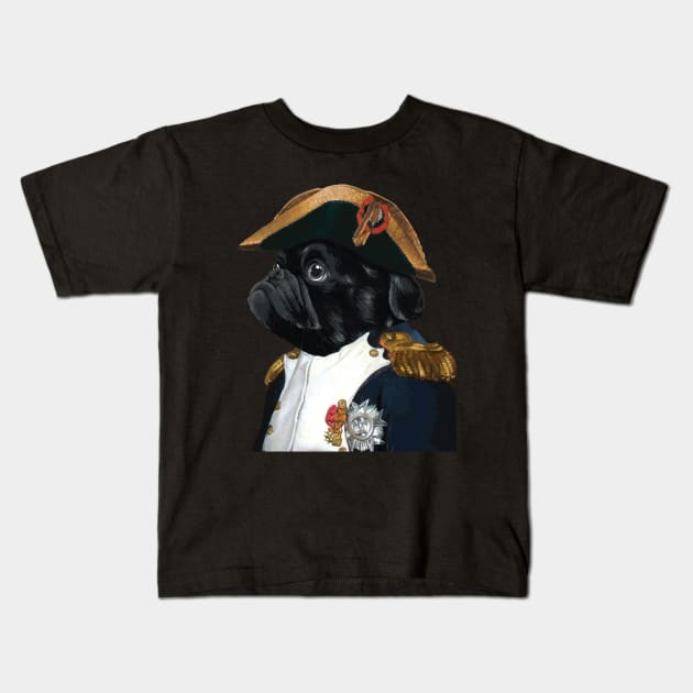 Napoleon Bonapugus Kids T-Shirt by Pennelli Studio